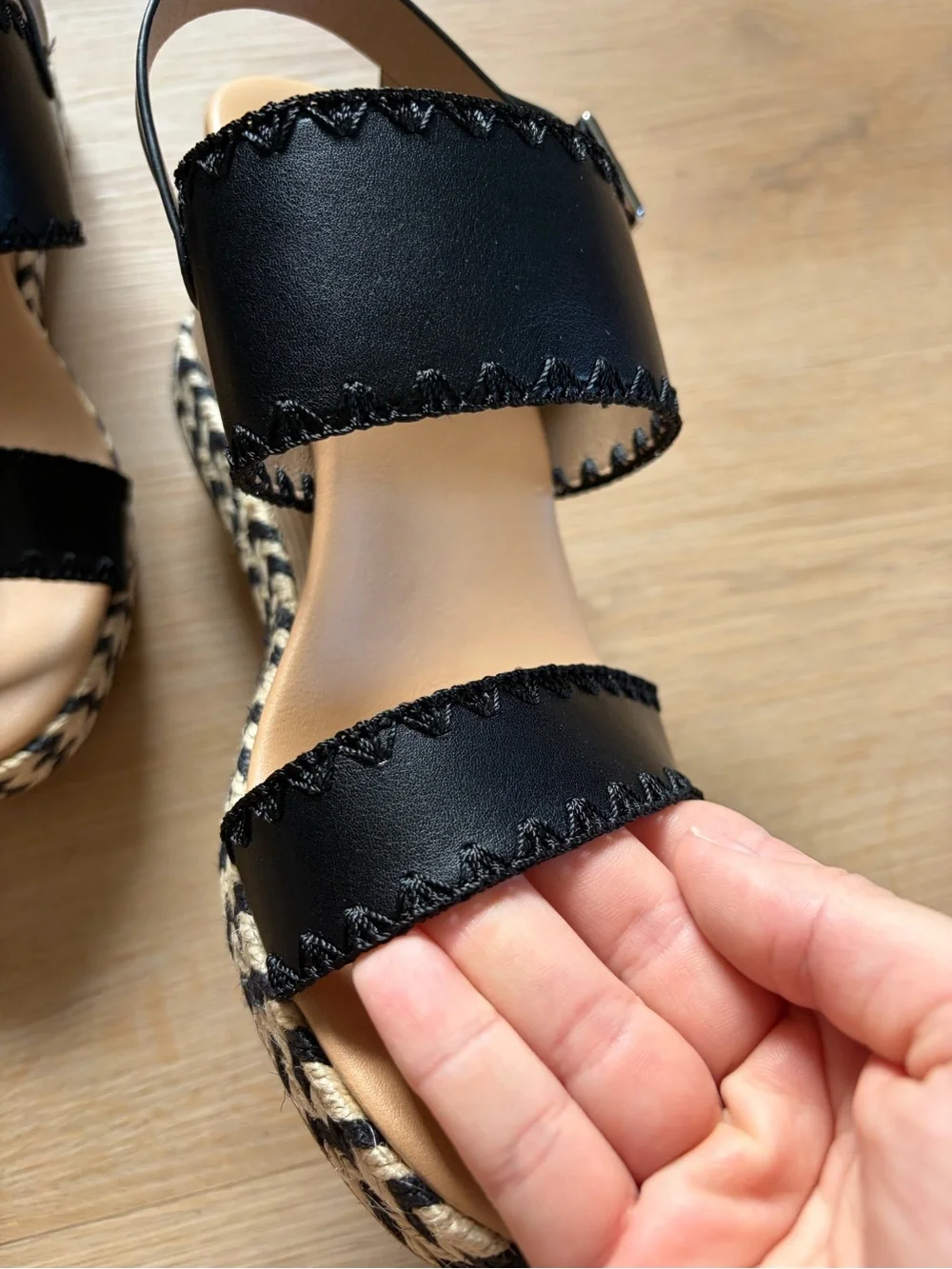 DV by Dolce Vita Black Braided Espadrille Wedge Sandals